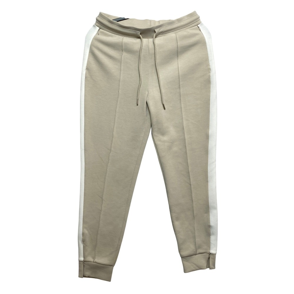 Reiss Molly Joggers Womens Small Beige Side Stripe Tapered Sweatpants